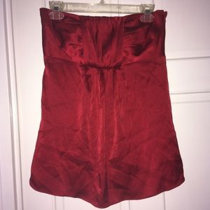 Banana Republic red strapless flowy/silky shirt